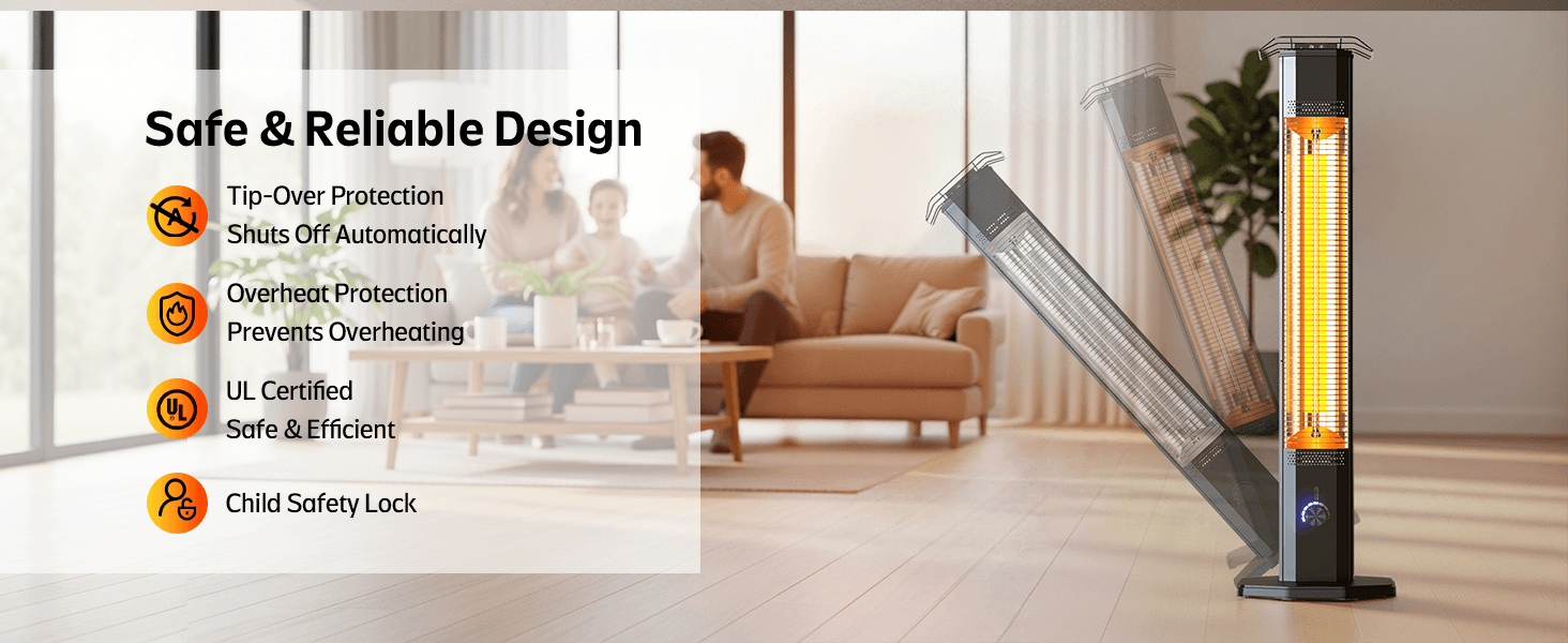 42-Inch Tall Stand Patio Heater Feature 8